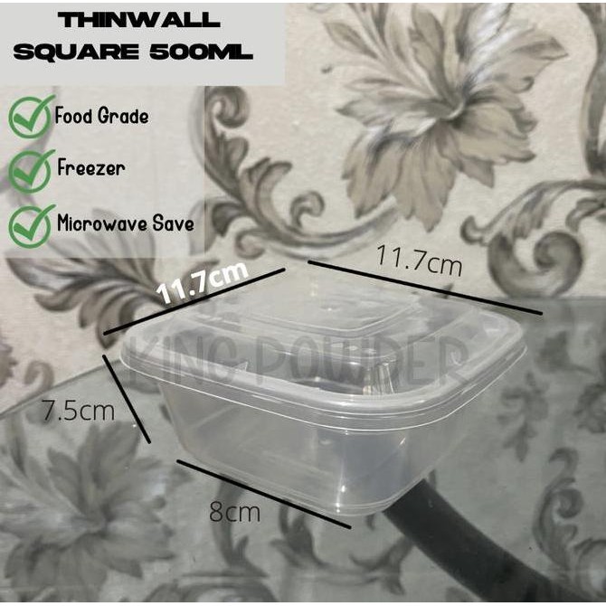 THINWALL KOTAK 500ML | THINWALL SQUARE 500ML