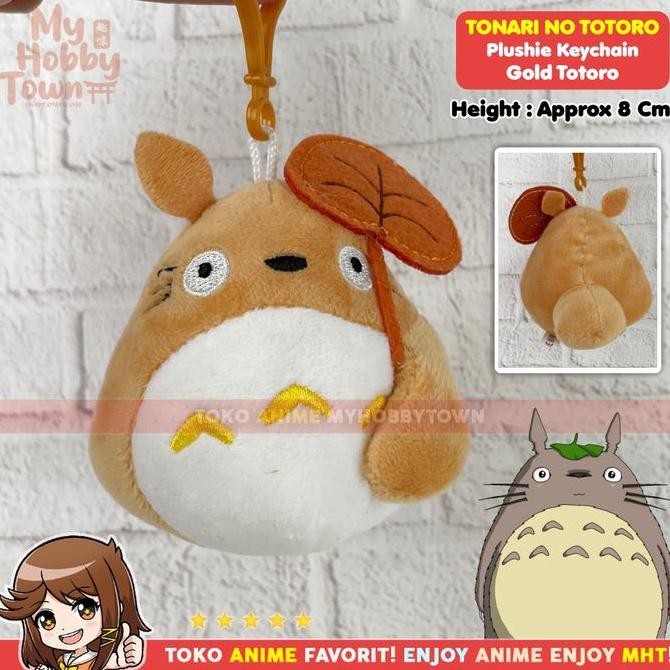 Gantungan Kunci Plush Anime Tonari No Totoro Brown Gold Totoro Leaf