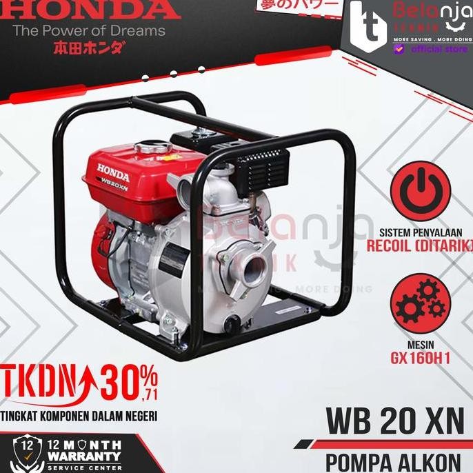 JUNXIENA Honda Mesin Pompa Air Irigasi WB 20 XN Pompa Alkon 2 Inch WB20XN