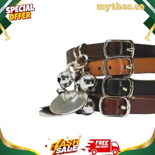 Gercep Kalung Anjing  Custom Nama Liontin Metal Kulit Premium