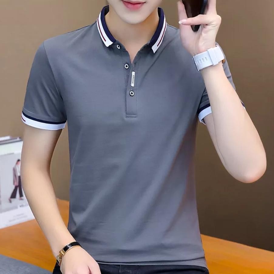 KAOS KERAH DISTRO PRIA KEREN KOMBINASI MANGSET