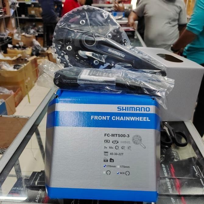 Crank Shimano DEORE FC-MT500-3 3 Speed 40-30-22T 3 x 10 Speed Original Shimano With Box