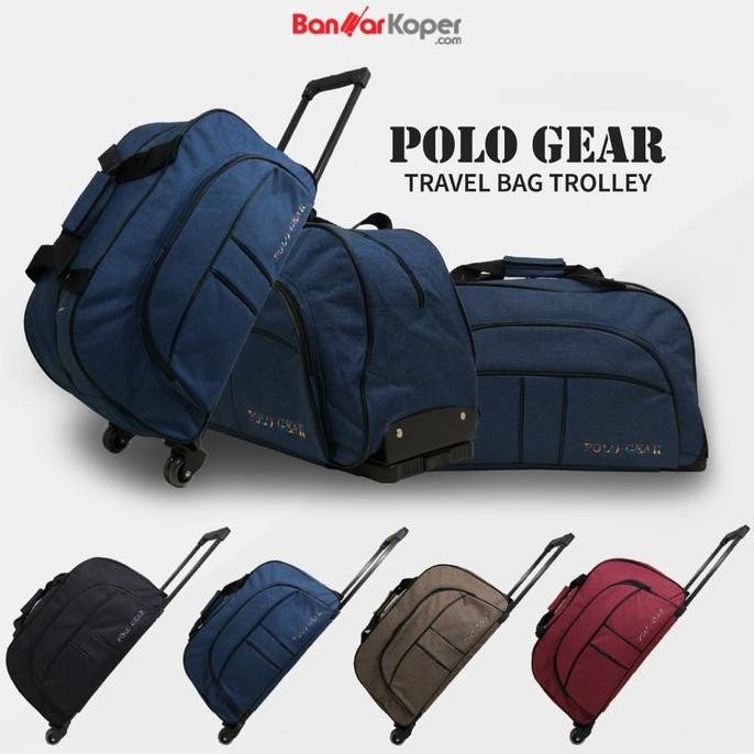 Tas Koper Kabin Travel Bag Trolley Polo Gear Original 8827 Navy