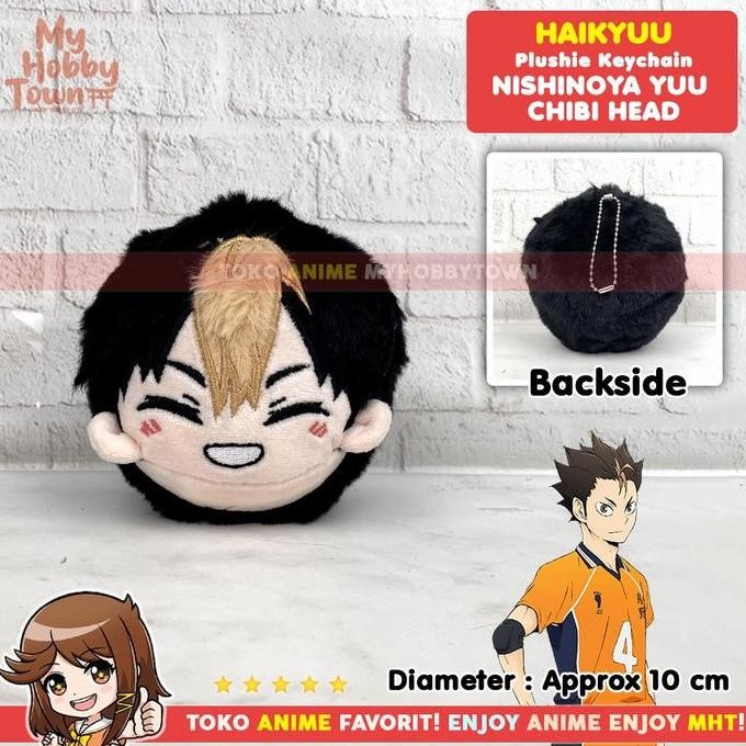 Gantungan Kunci Boneka Anime Haikyuu Karakter Nishinoya Yu Noya Chibi Head Dumpling Plushie Doll