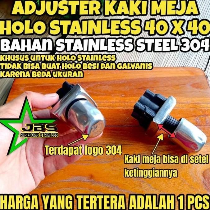 Promo Adjuster Kaki Meja Kotak Holo Bulat & Kotak Stainless 201 & Stainless 304 Cod
