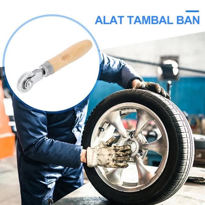 WONDERWEISS- Kit Tambal Ban Mobil & Motor - Alat Vulkanisir Ban dengan Gagang Kayu, Perbaikan Roda A