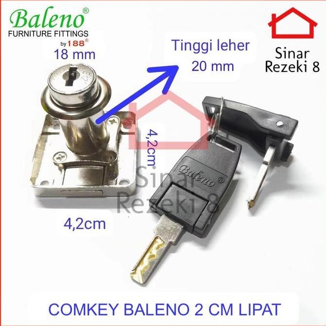 Promo Comkey Baleno 2 Cm Lipat / Kunci Loker Besi Kait Computer Key Lemari Cod