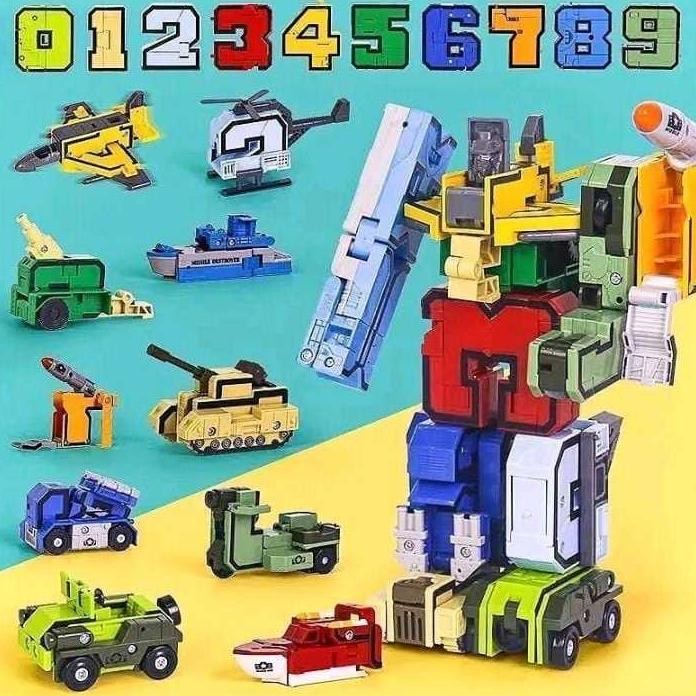 Promo Emco Satuan Mainan Transformers Pocket Morpher Morphers Number Set 0 1 2 3 4 5 6 7 8 9 - Satua