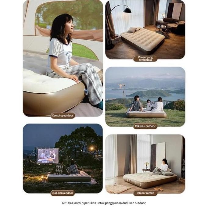 HASCHWALT- 200*180*25CM Kasur sofa tiup/pompa pengisian listrik kasur besar/kasur berkemah portabel 