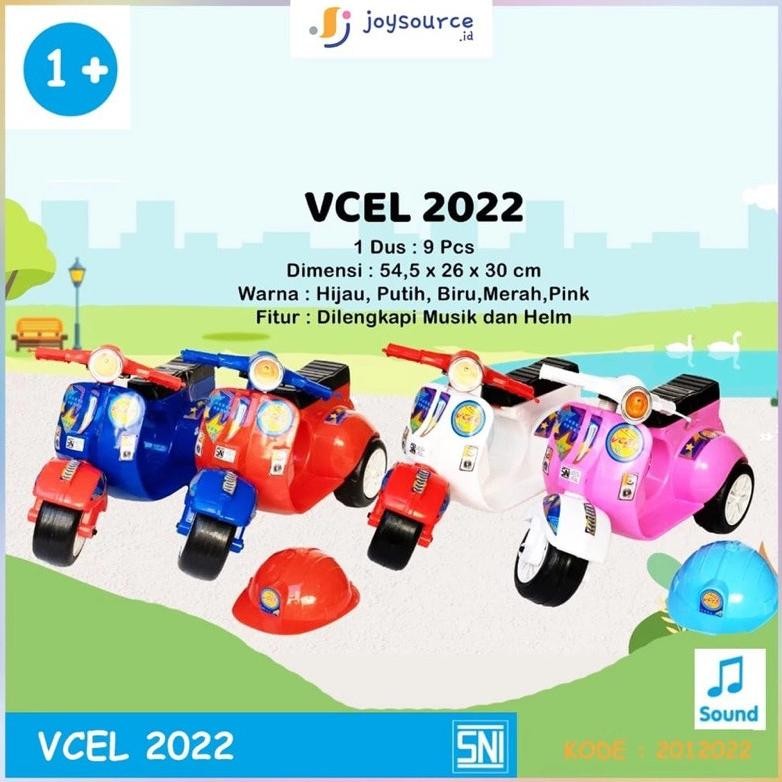 (BISA COD) MAINAN MOTOR DORONG VESPA MUSIK / MAINAN MOTOR DORONG ANAK VESPA MUSIK BONUS HELM
