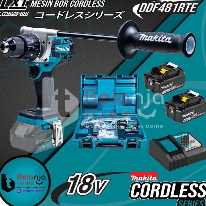 IKKAKU- Makita Mesin Bor Cordless DDF 481 RTE 18 Volt Driver Drill DDF481RTE