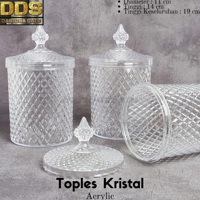 [Best] Toples Kristal Akrilik Kue Kering Kacang Permen 1000 ML