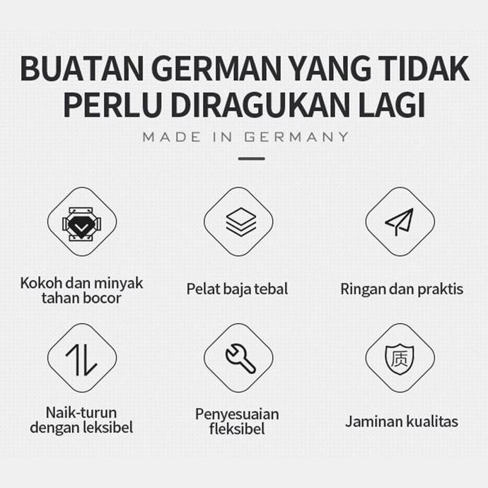 WONDERWEISS- Dongkrak Hidrolik 2 Ton Premium - Alat Pengangkat Mobil/Motor - Anti Slip & Safety Lock