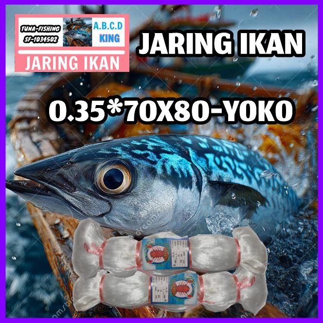 JARING IKAN SENAR 035 70x80 YOKO JARING IKAN 0.35 JARING IKAN COD JARING SENAR NELAYAN