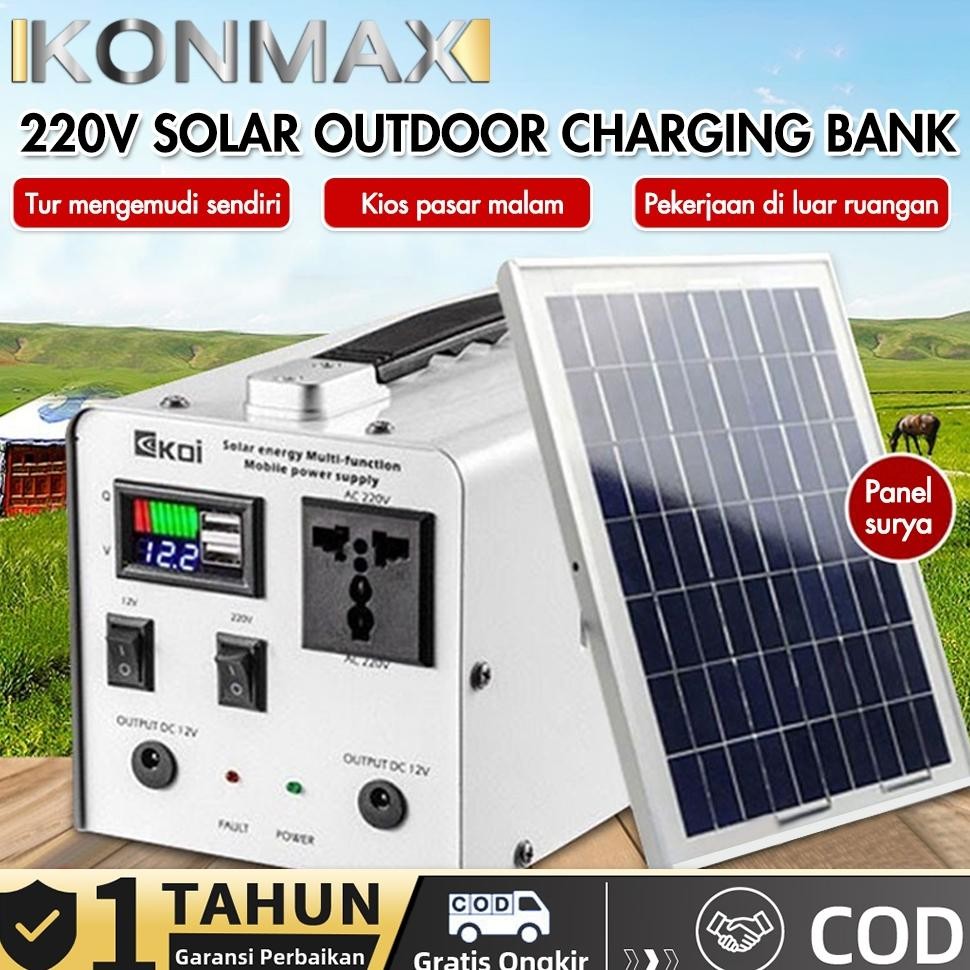 CROWHEX- Catu Daya Luar Tenaga Surya 220V Power Station Multifungsi Portabel Kapasitas Surya Generat