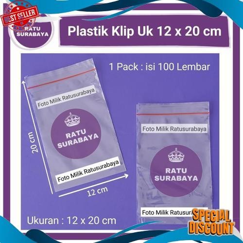 New Plastik Klip Ziplock 11x20 12x20 13x20 14x20 15x20 16x20 isi 100 Kantong Zipper Packing Masker O