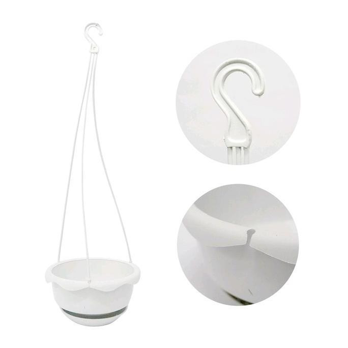 DF382>> Bunga Plastik Artificial Juntai Vernalya Priti Kuning dan Pot Gantung Tali Putih untuk Hiasa