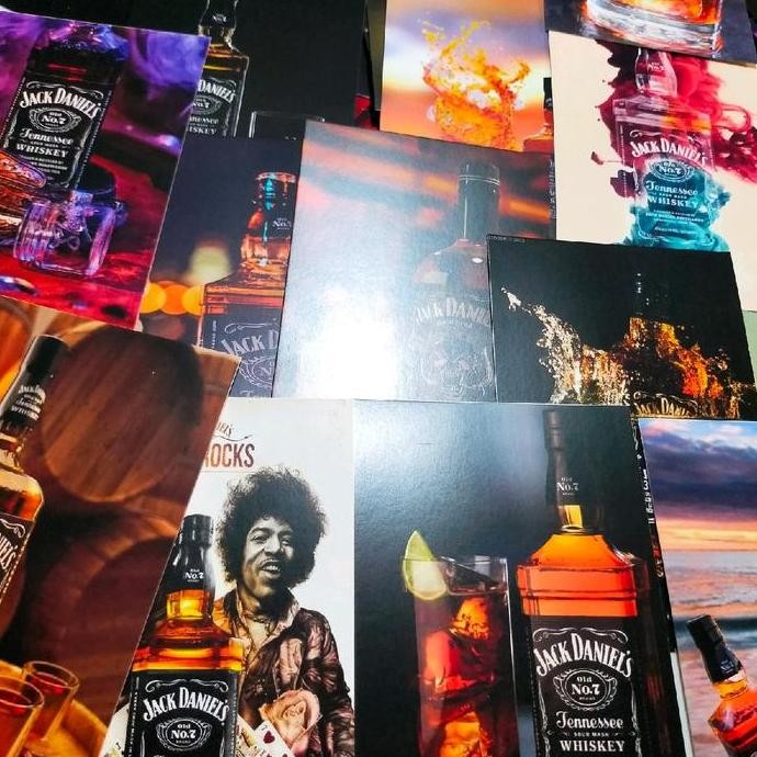 DF10 >> poster & produk cetak TINGGAL TEMPEL poster motif Jack Daniels Bahan sticker / Aesthetic/din