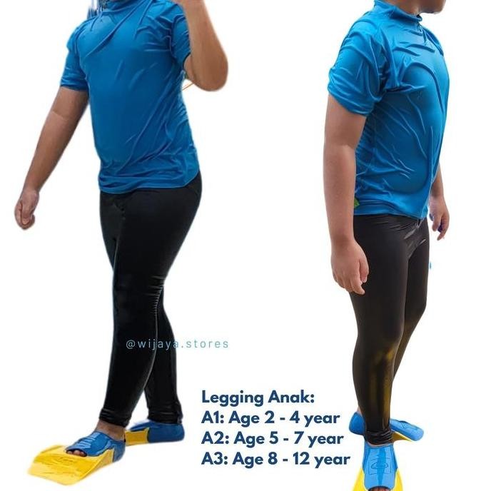 DS16 >> Legging Anak Celana Panjang - Bahan Spandeks Elastis Adem Hitam Polos fashion olahraga renan