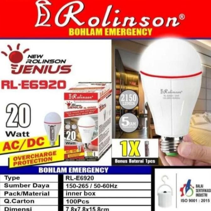 BOHLAM EMERGENCY ROLINSON/LAMPU EMERGENCY MENYALA SAAT MATI