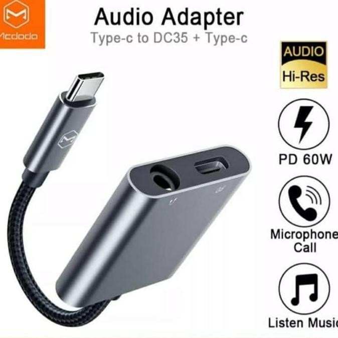 Mcdodo Converter Ca-7540 Type C To Jack 3.5Mm Charging + Audio + Call
