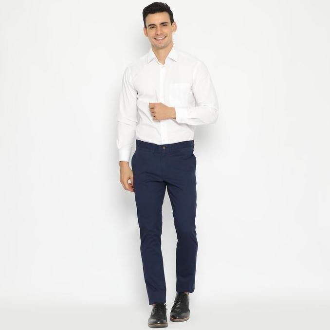 Promo Celana MEXX Cotton Slim Fit Stretch Chino Navy Panjang Kantor COD
