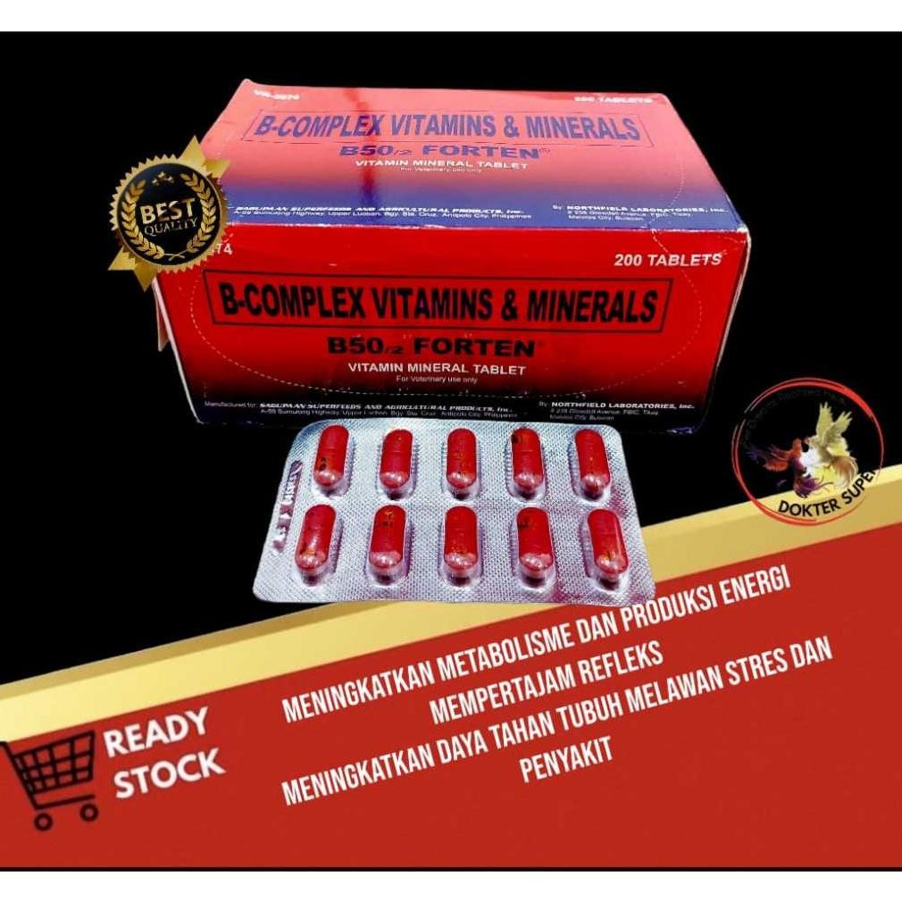 Baru B50 FORTEN-Tablet B Complex Vitamin dan Mineral Ayam ~