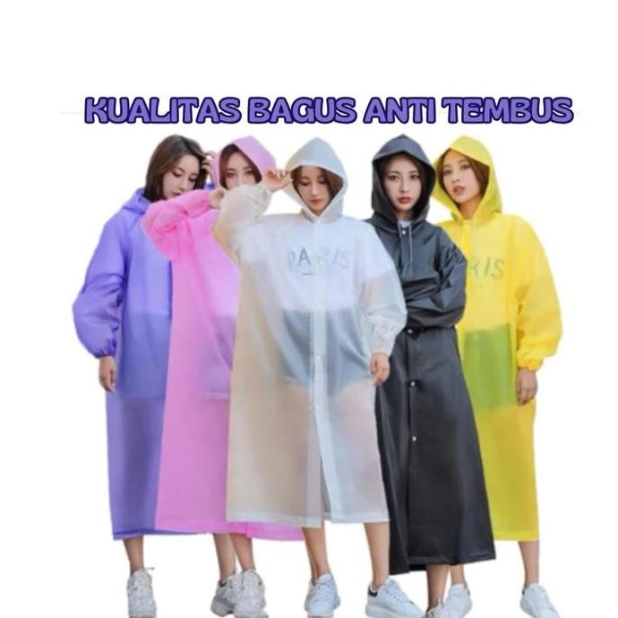 Promo Jas Hujan Transparan Tebal Jumbo Jas Hujan Cewek Kekinian Jas Hujan Eva Cowok Ponco Raincoat T