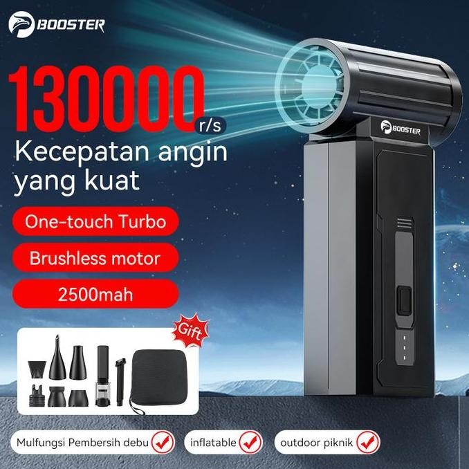 Promo Booster W01 Mini Turbo Jet Fan USB Rechargeable Turbo Blower Fan, Motor Tanpa Sikat 130000 RPM