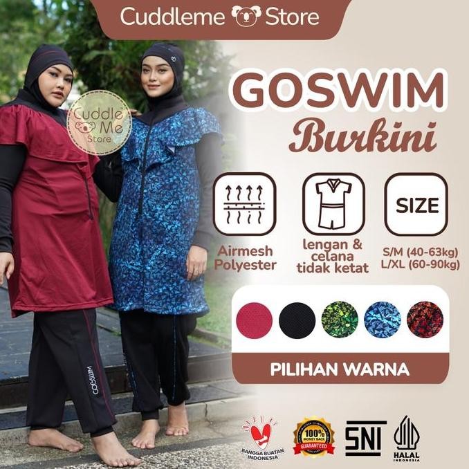 Baju Renang Muslimah Dewasa Mengapung Goswim Burkini Cuddleme Dengan Pelampung Dan Hijab - Outdoor, 