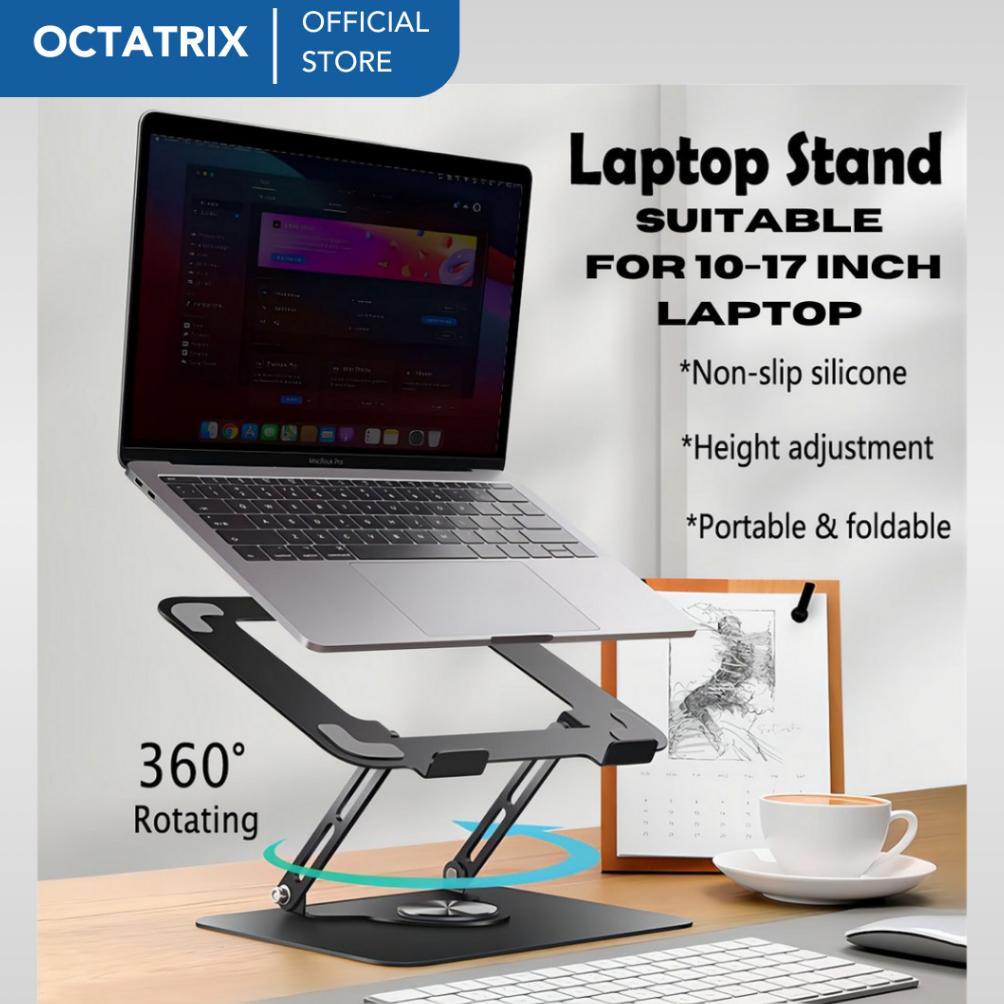 Universal Stand Laptop Aluminium 360 Rotating Alumunium For Laptop MacBook Asus acer 11-17.3" inch H