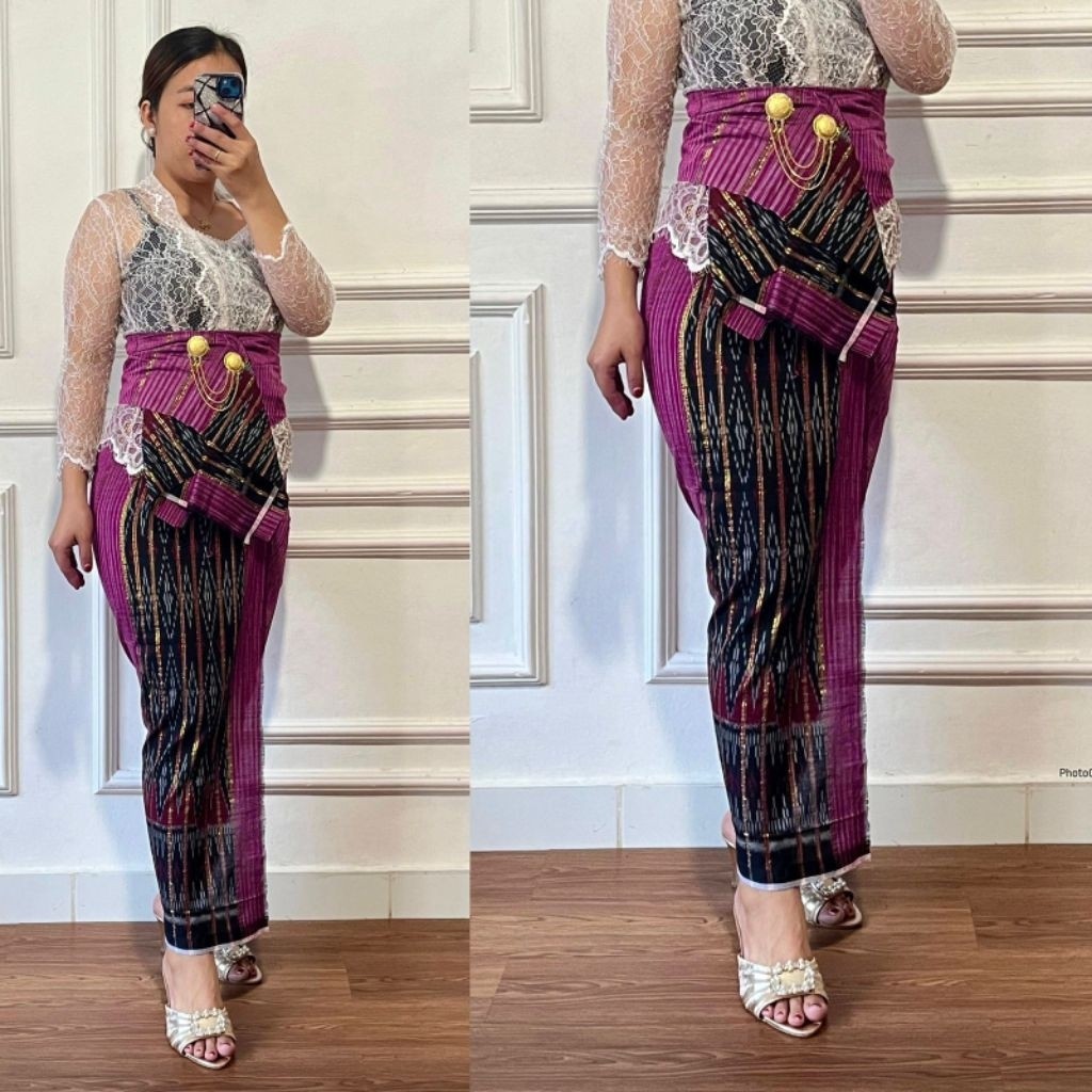 New endek cepuk tumpal free selendang // endek tenun bali