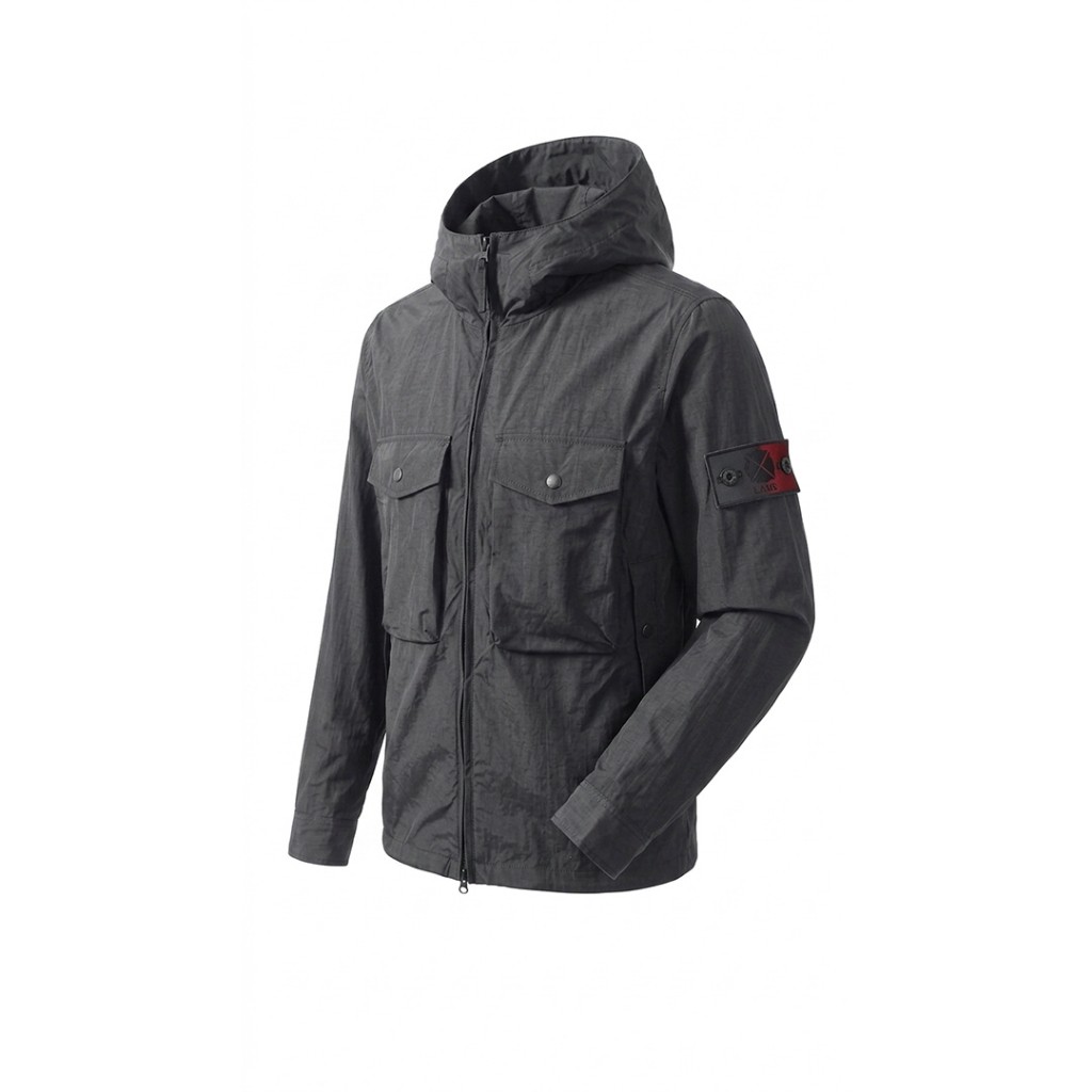 X - LAND Jacket Nylon Cringkle - Chopenhagen Kuro Edge Grey Doff