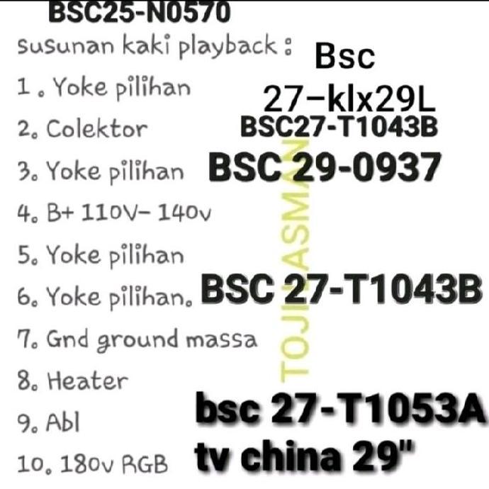 OMR BSC27-T1043B BSC27-T1043 BSC 27-T1043B BSC27-1043 T1043 1043B TV 29
