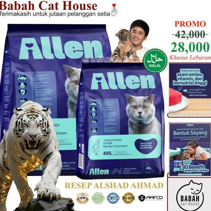 Meow- Allen Cat Food Halal 400G Makanan Kucing Alshad Ahmad Rasa Tuna Chicken Untuk Adult