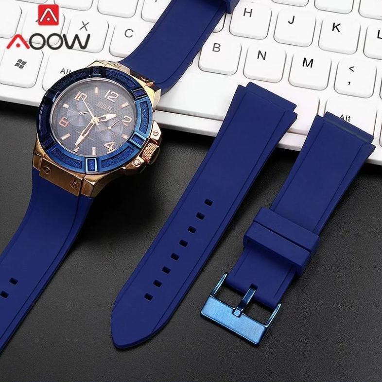 Rubber Tali Jam Guess  W0247G3 W0040G3 W0040G7 Biru Size 22mm Strap For Guess Blue Diskon
