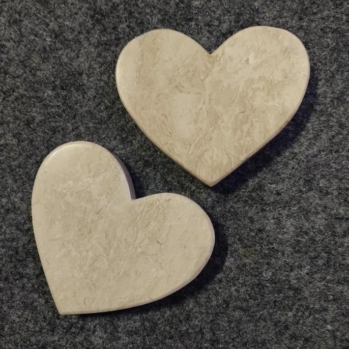 Love Marble Coaster | Tatakan Gelas Marmer Bentuk Hati PJ