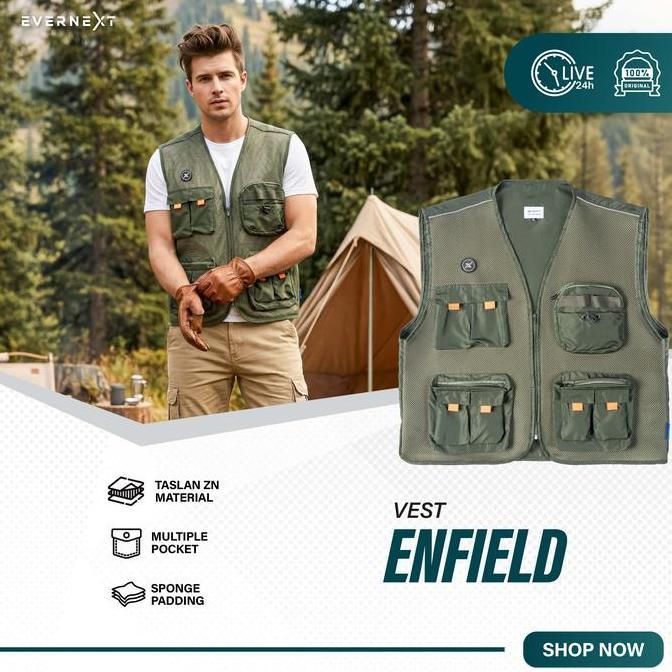 EVERNEXT Rompi Outdoor Parasut Pria Tactical Vest Enfield Pria Water Resist Vest Distro Terbaru