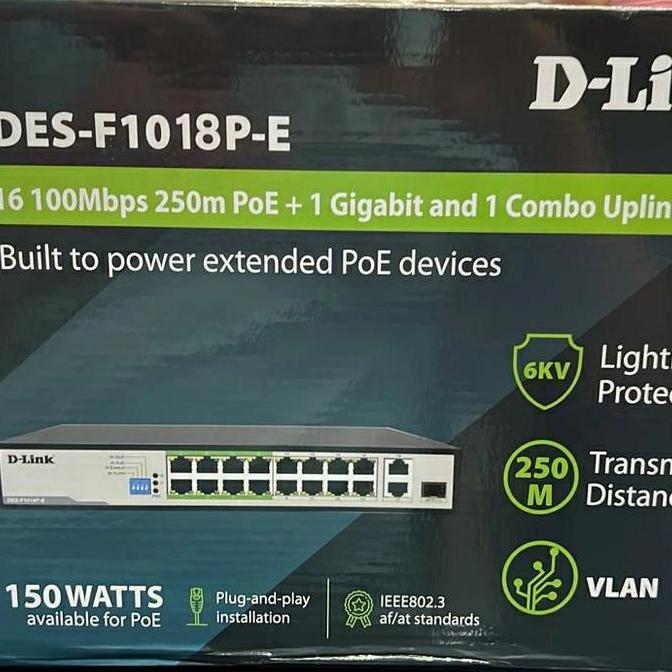 Dlink switch POE DES-F1018P-E 18 Port POE 2 port Uplink