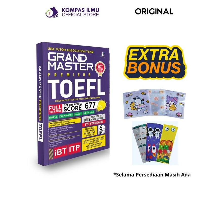 Buku TOEFL Terlengkap Grand Master Premiere TOEFL TOEIC Standar ETS (Educational Testing Service) - 