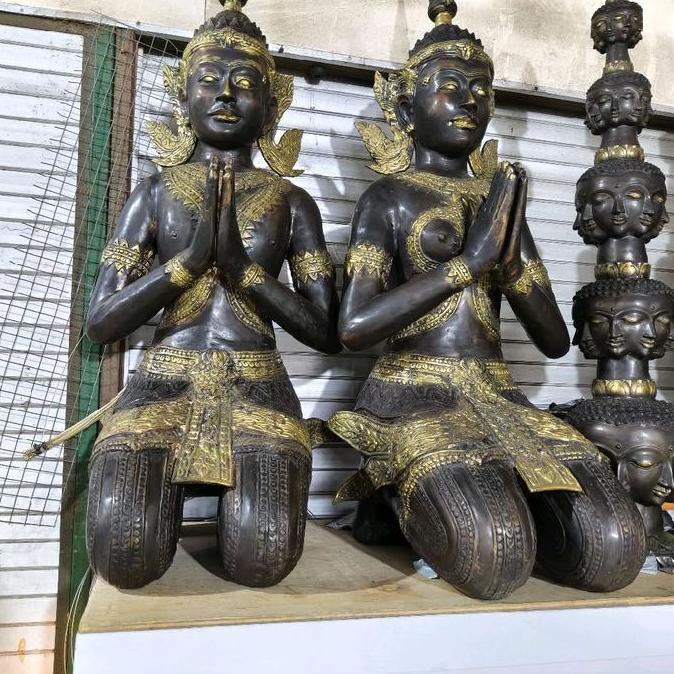 =+=+=+] patung buddha thailand big buddha tapenom kneeling pair