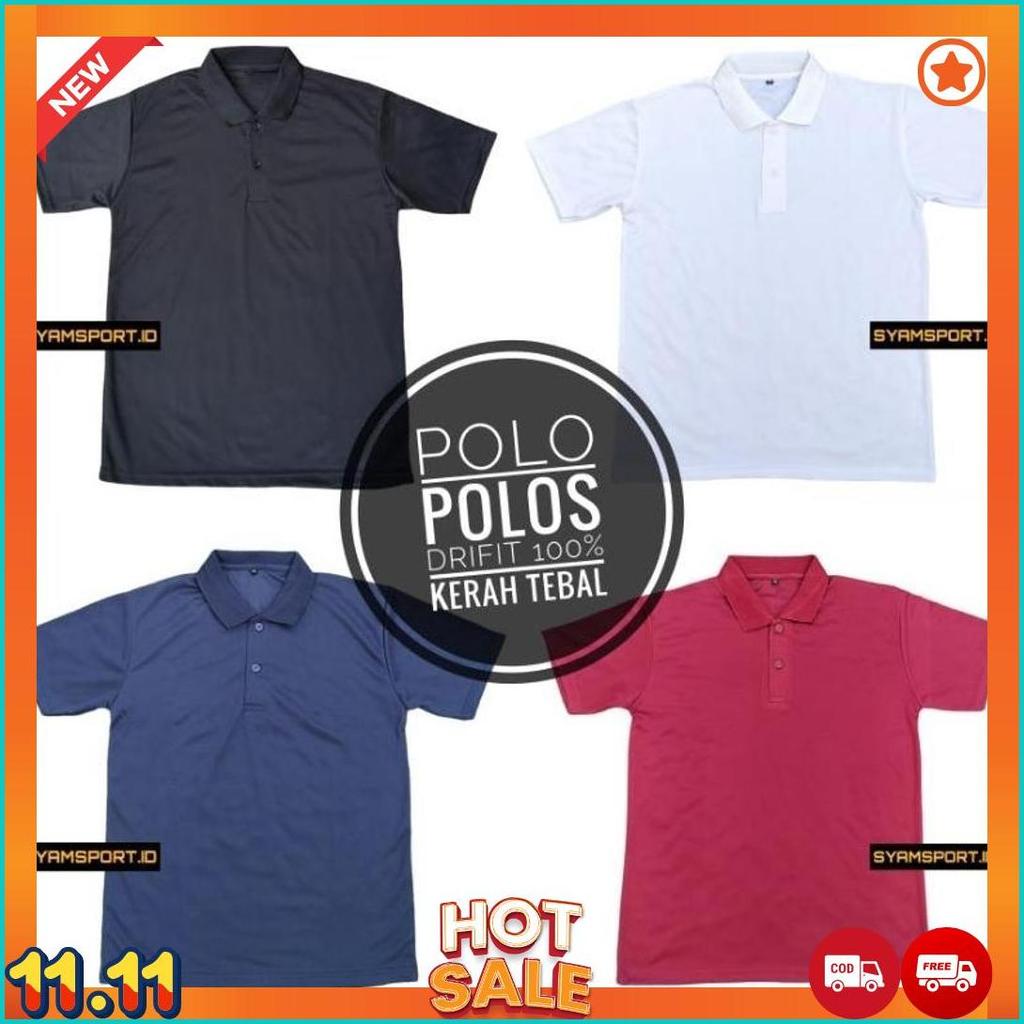 Polo Polos Olahraga DRIFIT FREE INISIAL menyerap keringat KERAH TEBAL / Polo Olahraga / Baju Olahrag
