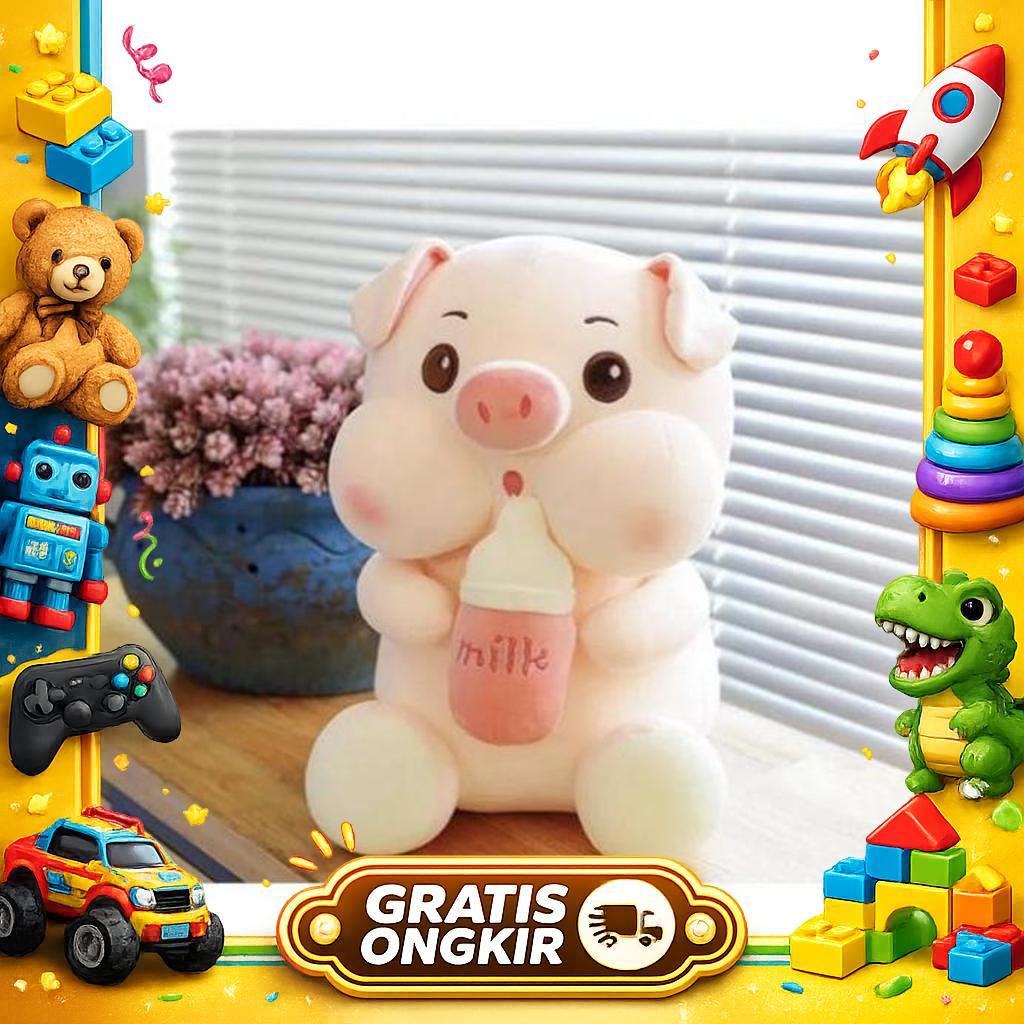 Boneka Pig Bottle Milk Terbaru Viral Boneka Babi Pegang Botol Susu