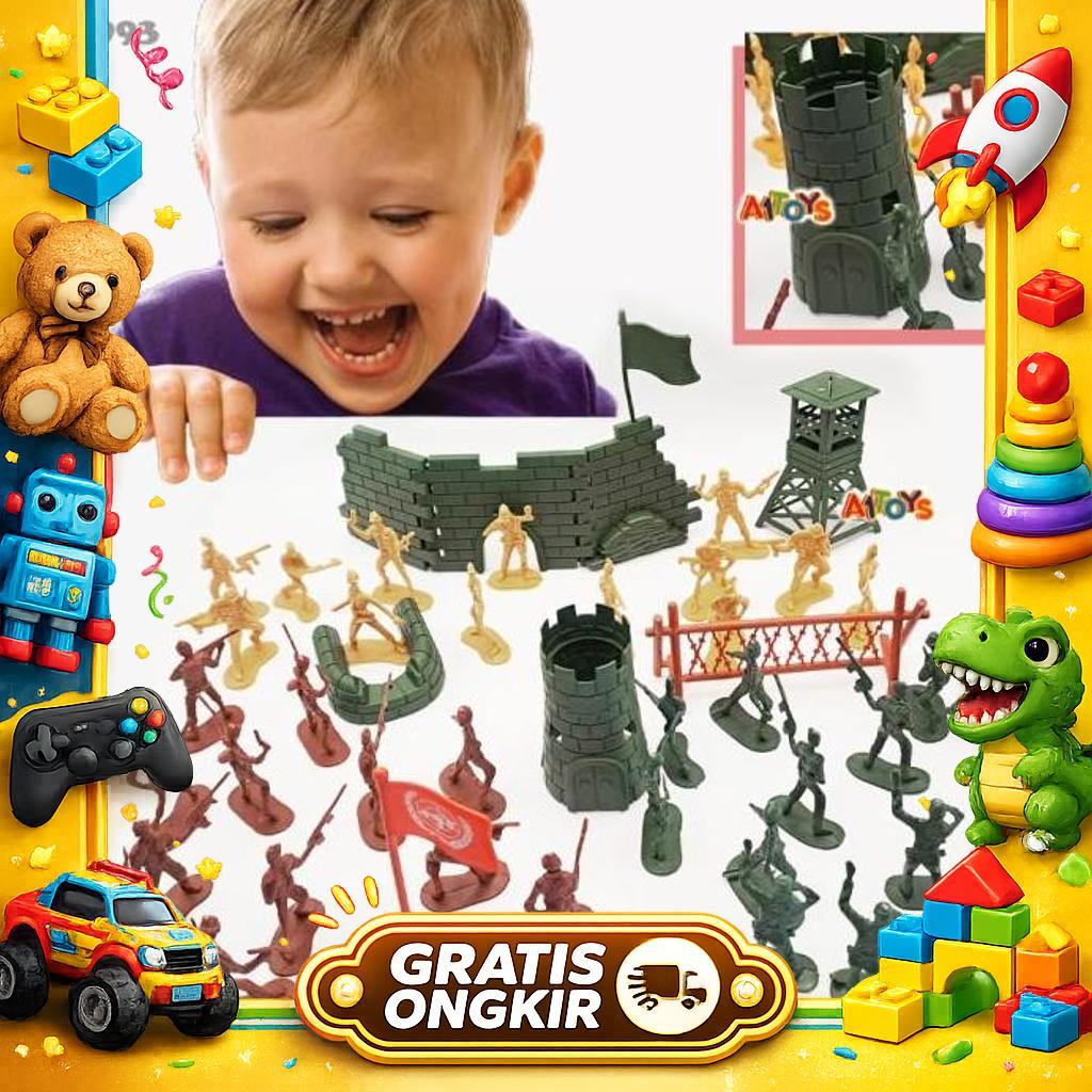 Mainan Tentara Plastik Mainan Tentara Merayap Mainan Militer Miniatur Tentara Mainan Barak Tentara M