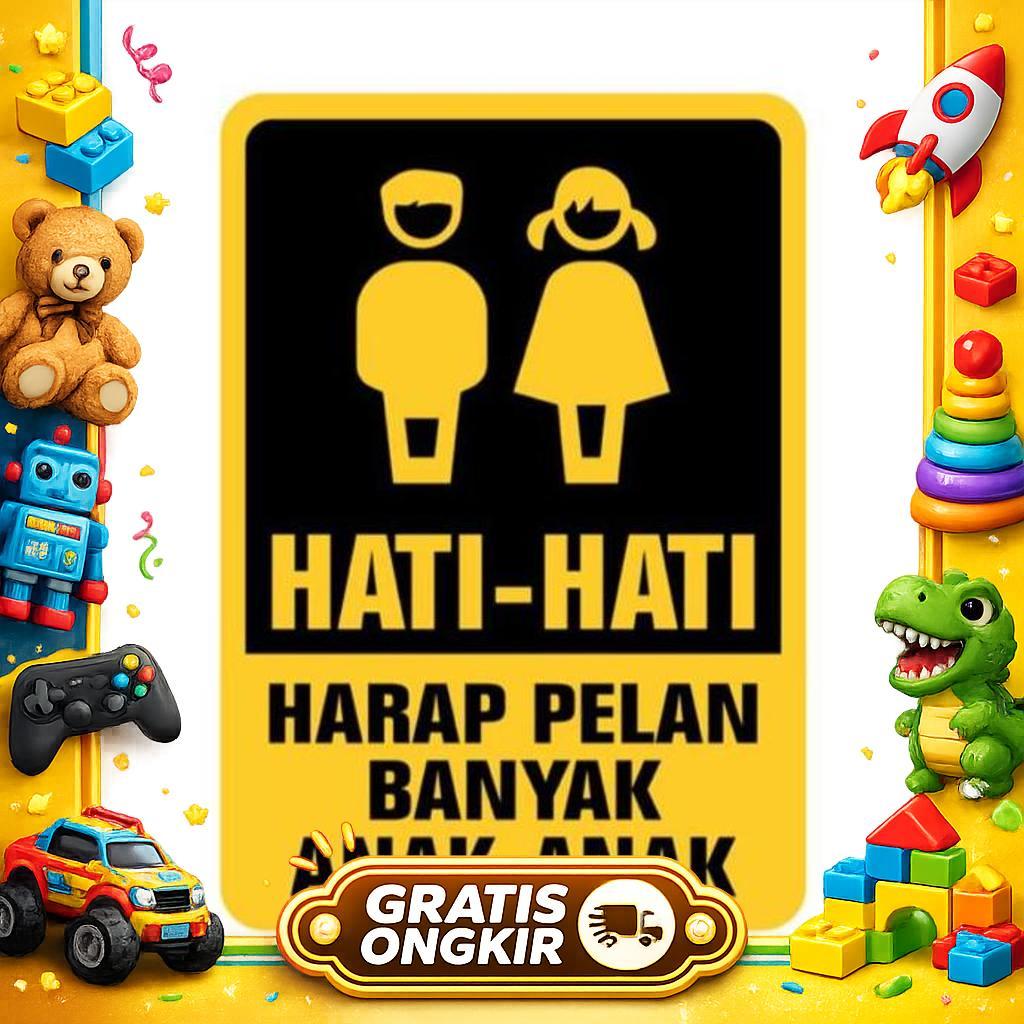 Sign Hati - Hati Harap Pelan Pelan Banyak Anak Anak