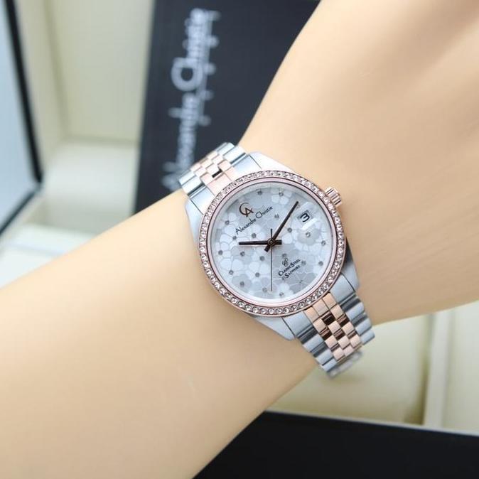 ALEXANDRE CHRISTIE AC5012 AC 5012 JAM WANITA KOMBINASI PUTIH ORIGINAL