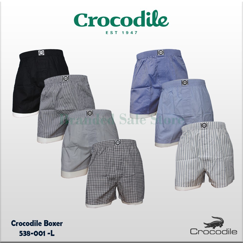 Celana Dalam CROCODILE Boxer , Celana Boxer Kain Motif Crocodile 538-001