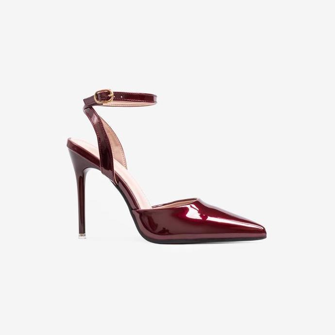 New - Lawrensia Celestia High Heels Wanita Ankle Strap Glossy Stiletto 11 Cm 693-7