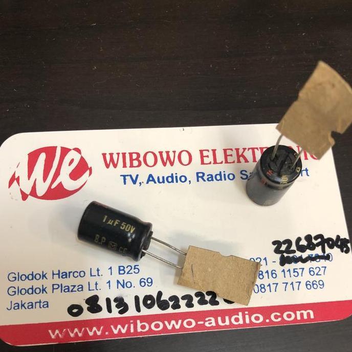 CAPACITOR ELCO 1UF 50V PANASONIC BP BODI BESAR ELKO 1UF 50VOLT WEK99