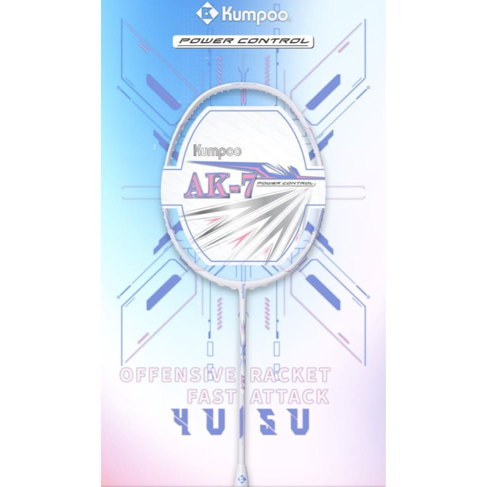 Kumpoo Badminton Racket Ak-7 Power Control 4U 5U 30lbs | Raket Bulutangkis Ak7 30 lbs